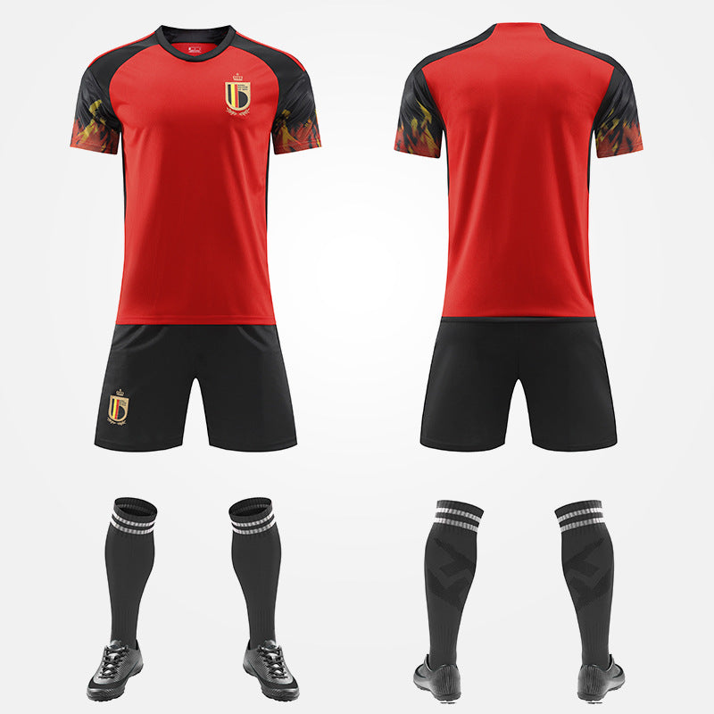 World Cup Qatar Football Shirt Set National Team Kit Mexico Belgium Croatia Home Away Boys and Girls