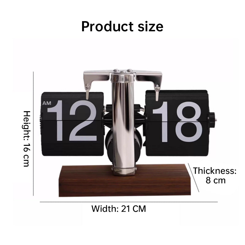Eprolo retro flip digital clock with battery power, mechanical design, suitable for home or office decor, showing time display.