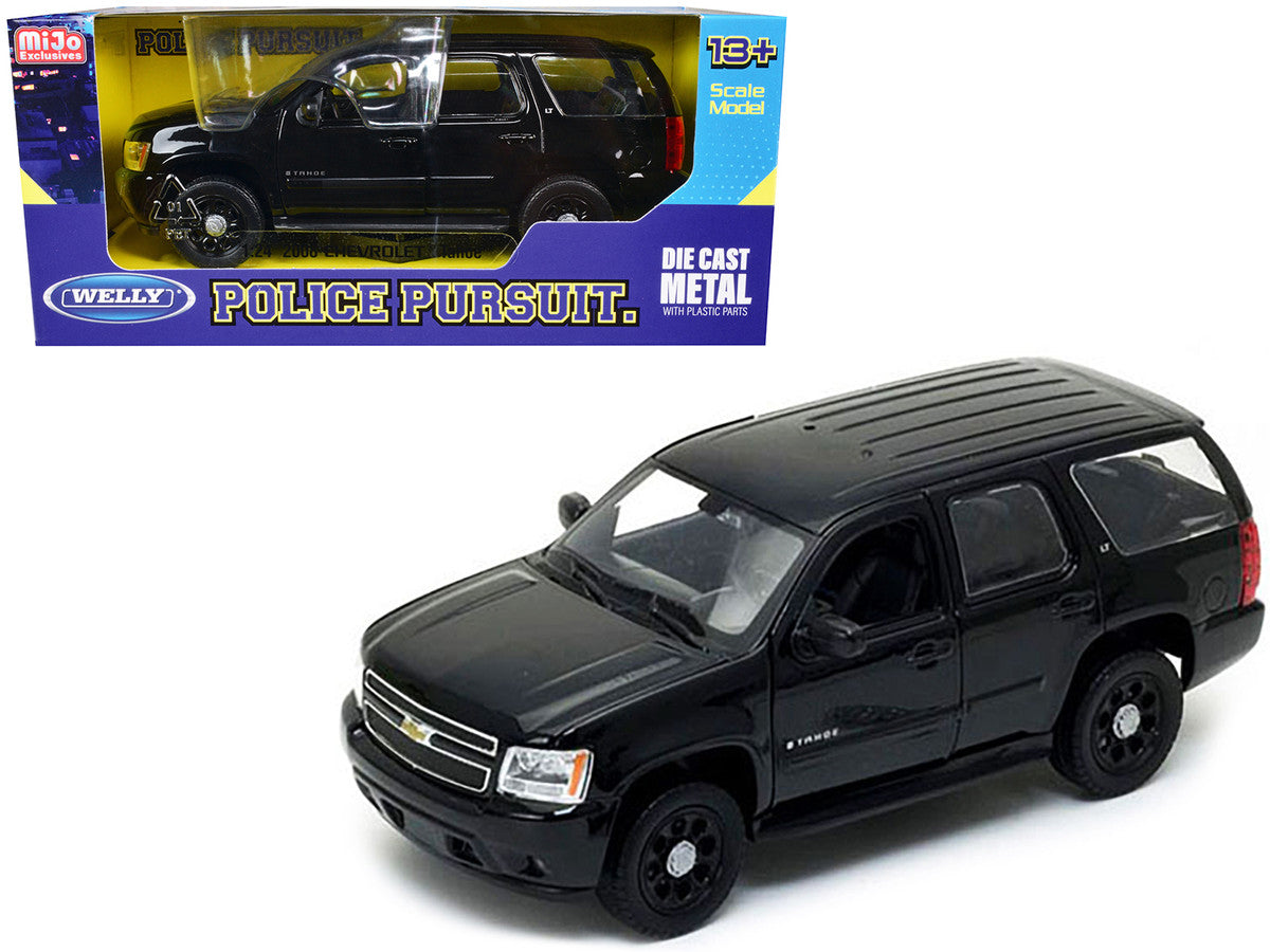 2008 Chevrolet Tahoe Unmarked Police Car Black 1/24 Diecast Model Car by Welly-1