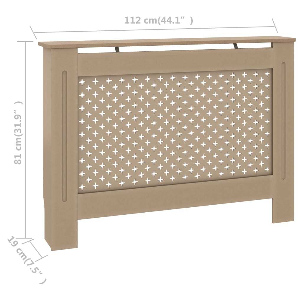 American Smart MDF radiator cover measuring 44.1x7.5x32.1 inches, designed to conceal heating radiators with a sleek finish.