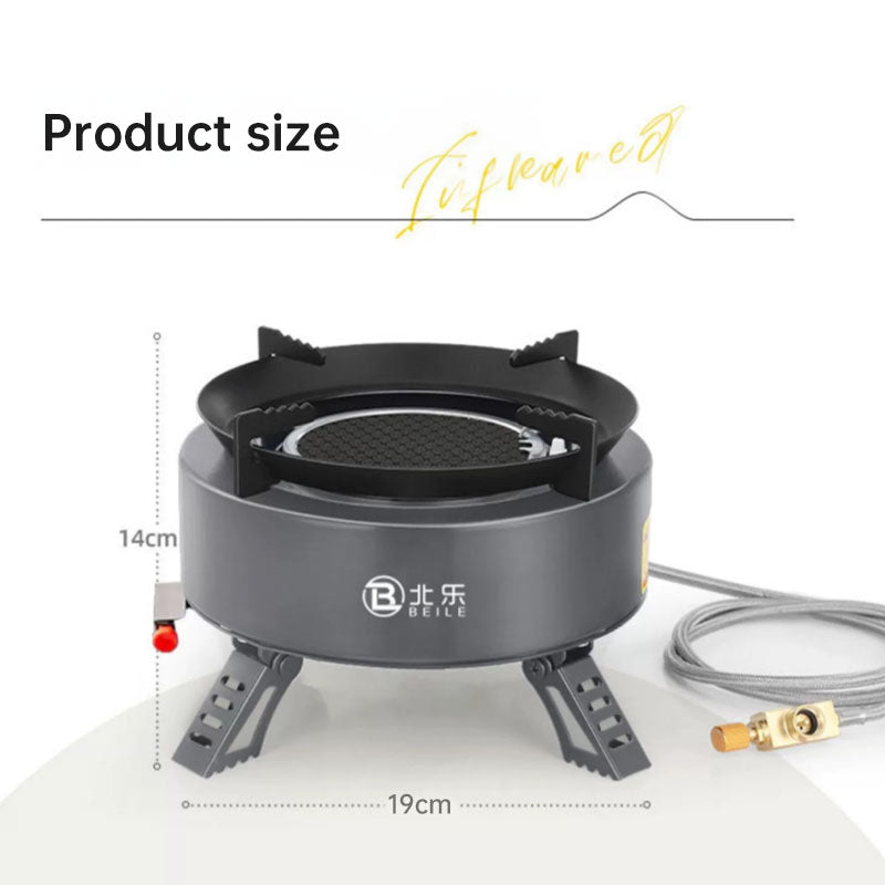 New Explorer 4000W infrared camping stove: portable, windproof, with electronic ignition for outdoor cooking.