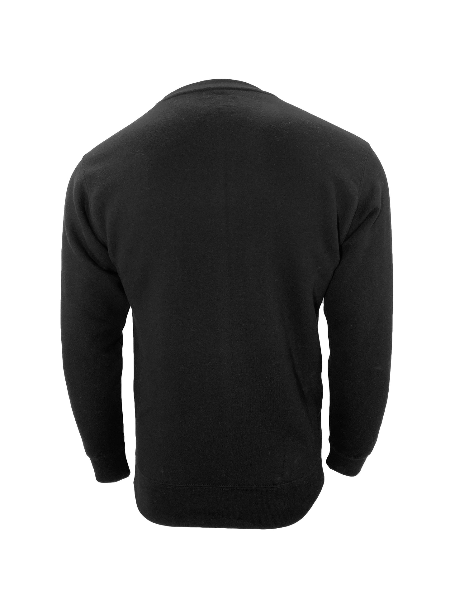 Venley Weighted Men's Black Crew Neck Fleece-1