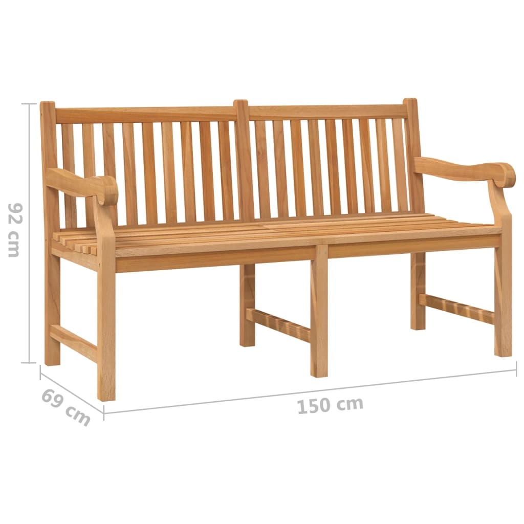 Outdoor patio bench made of solid teak wood, 59.1 inches long, by American Smart, perfect for garden or outdoor seating.