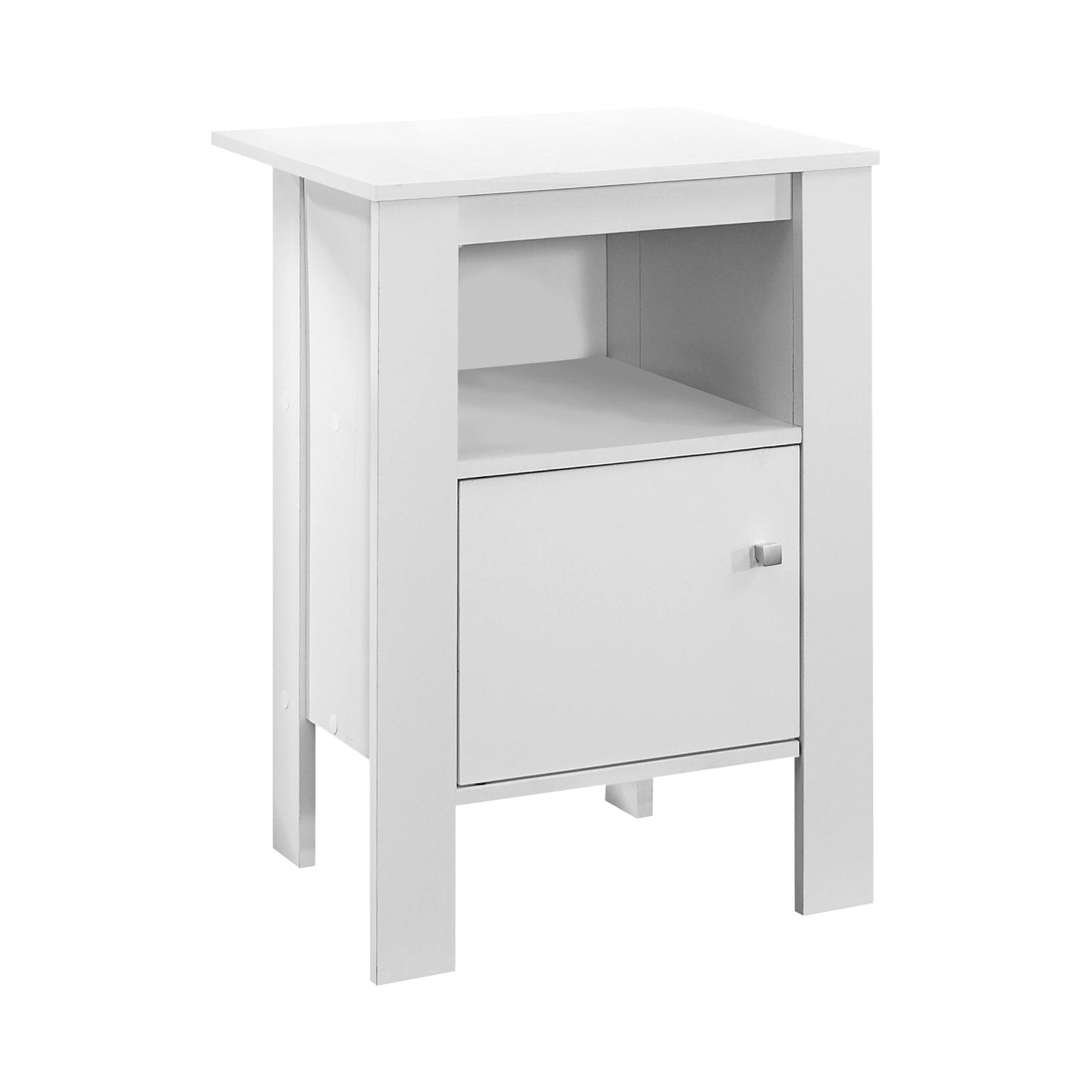 14" x 17.25" x 24.25" White Particle Board Storage Accent Table-0