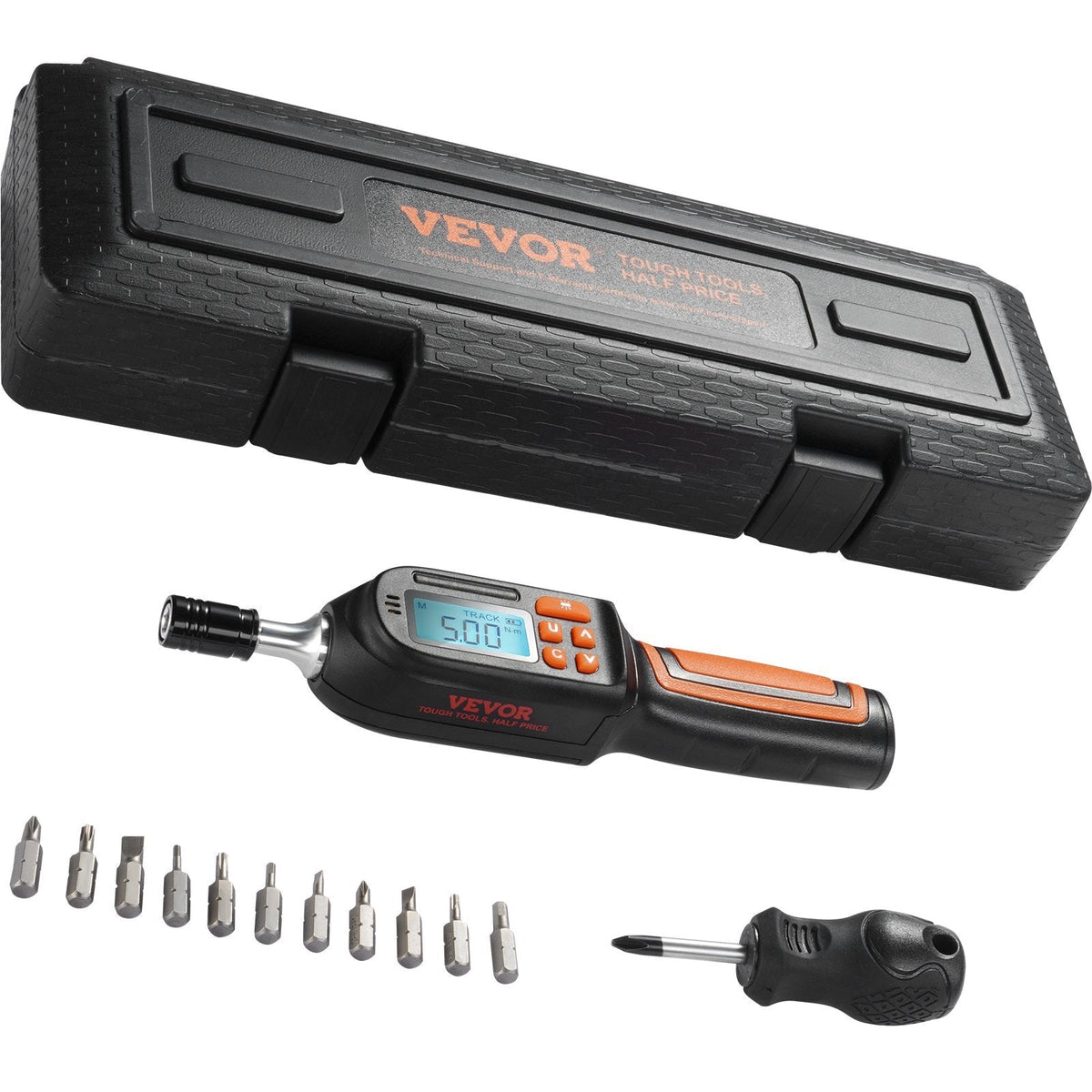 Digital Torque Screwdriver, 1/4" Drive Screwdriver Torque Wrench, Electrician Torque Screwdriver with LCD, 2.65-70.67 in-lbs Torque Range, 0.01 N.m Increment Torque Screwdriver with Bits & Case - American Smart