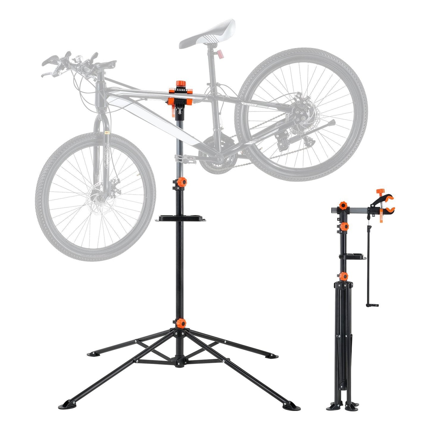 Heavy-duty steel bike repair stand by American Smart, adjustable height, foldable bike workstand with magnetic tool tray and telescopic arm.