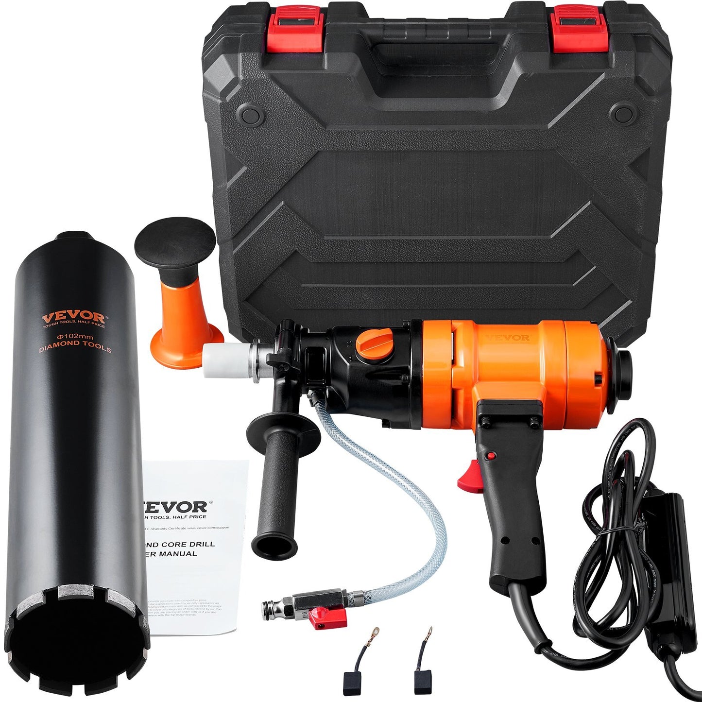 American Smart 4-inch handheld wet concrete core drill with two-speed, 1500W motor, bubble levels, and 3-4 inch drilling diameter