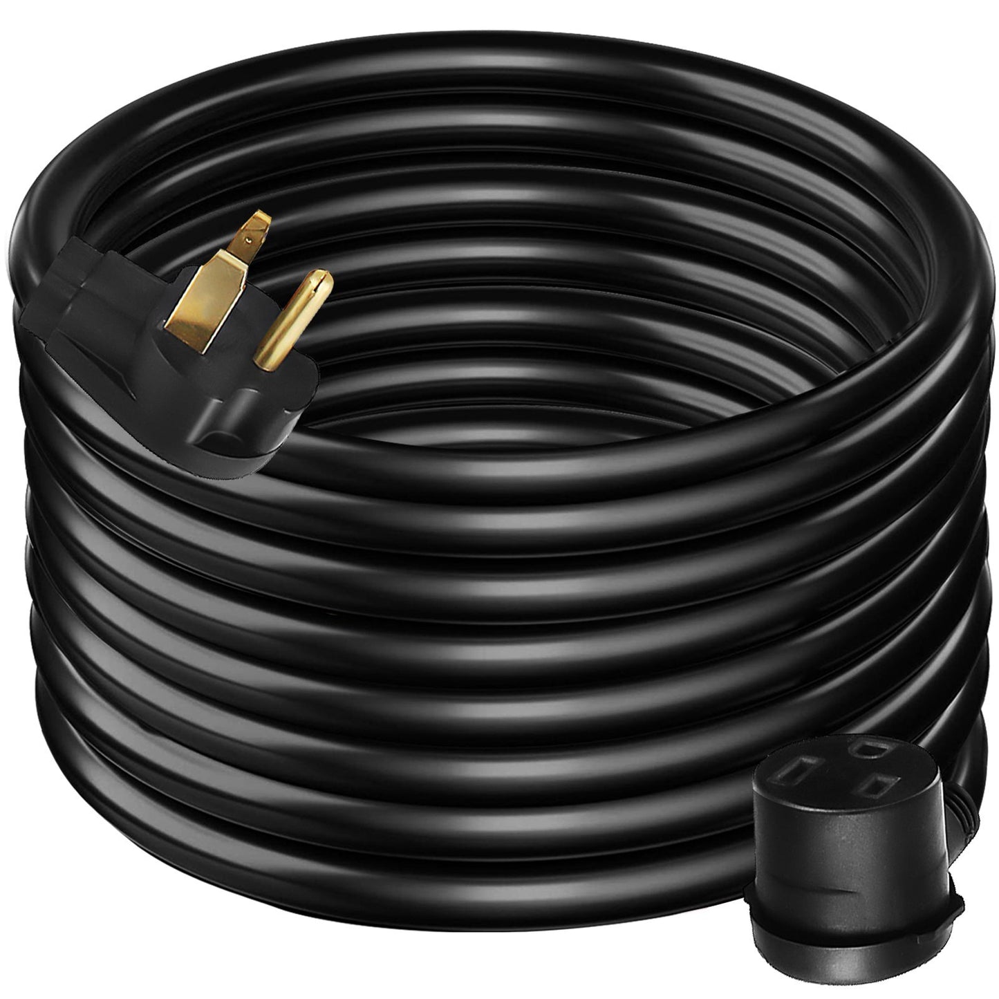 Heavy-duty American Smart 30 Amp 50 ft welder extension cord with NEMA 6-50P plug, 10/3 AWG, weather-proof outdoor power cable.
