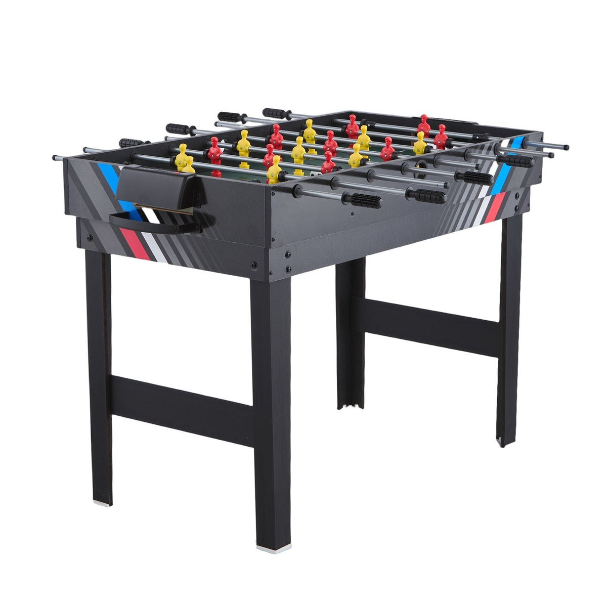 American Smart 4-in-1 game table set featuring air hockey, pool, foosball, and ping pong for family game room entertainment.