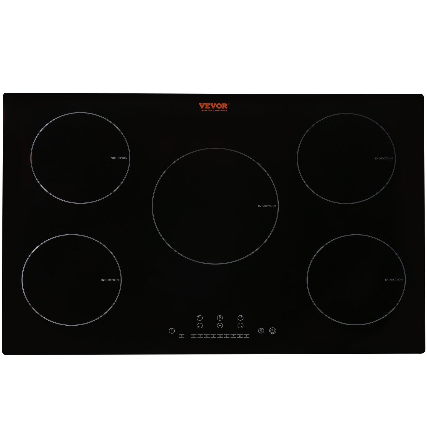 American Smart 30-inch electric induction cooktop with five burners, LED touch controls, child lock, and high-power heating.