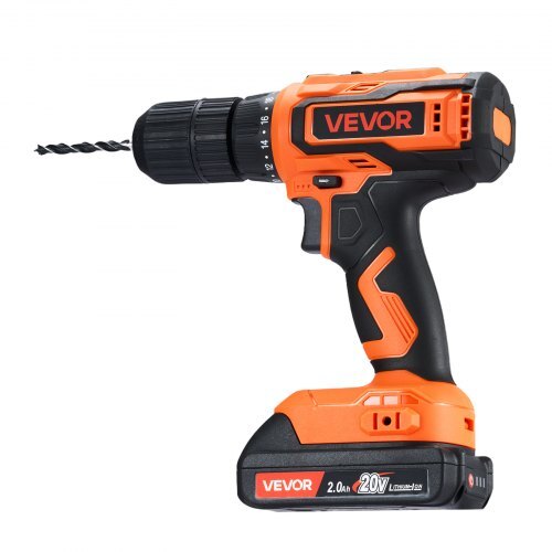 American Smart WB cordless drill driver with 1/2 inch metal chuck, dual-speed, lithium battery, charger, belt clip, for wood and metal.