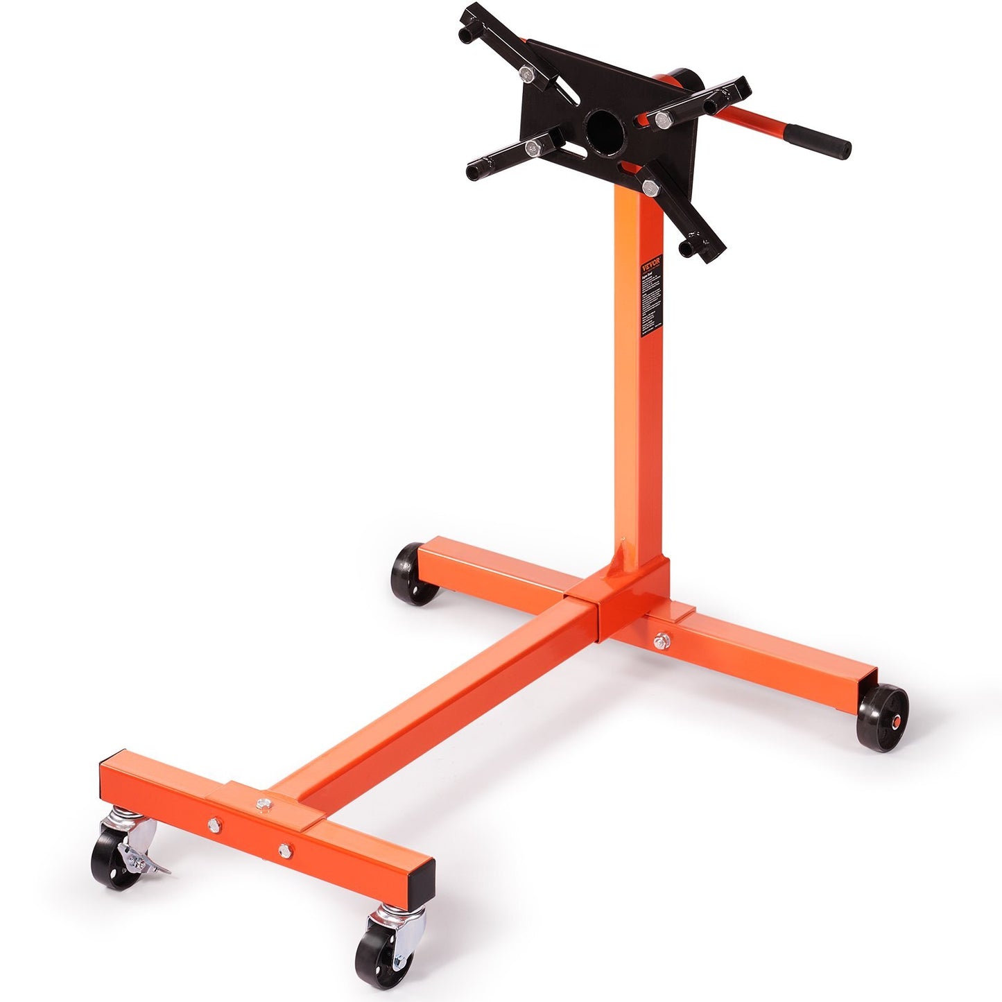 American Smart 750 lbs engine stand with rotating 360-degree head, cast iron construction, 4 adjustable arms, and caster wheels.