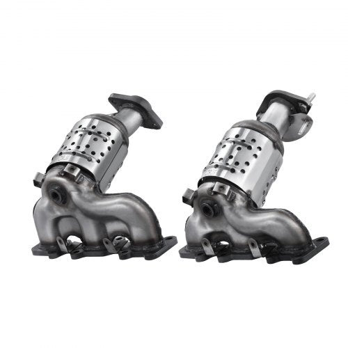 Two American Smart catalytic converters for Ford Police Interceptor and Lincoln MKS MKT with 3.5L V6, front left and right replacement parts.