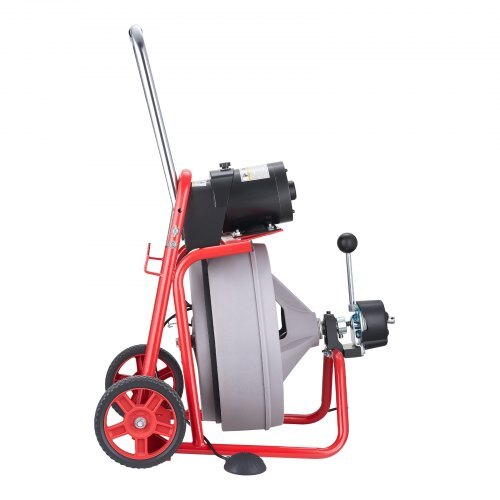 American Smart 75 FT drain cleaner machine with auto feed sewer snake, portable pipe auger, 8 cutters, and air foot switch for 2-6 inch pipes.