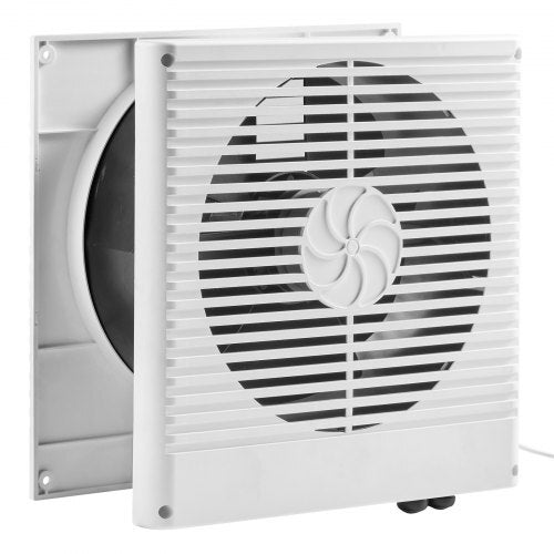 American Smart 7.5-inch through wall fan with AC motor, bi-directional wind, 180 CFM ventilation, ideal for kitchens and laundry.