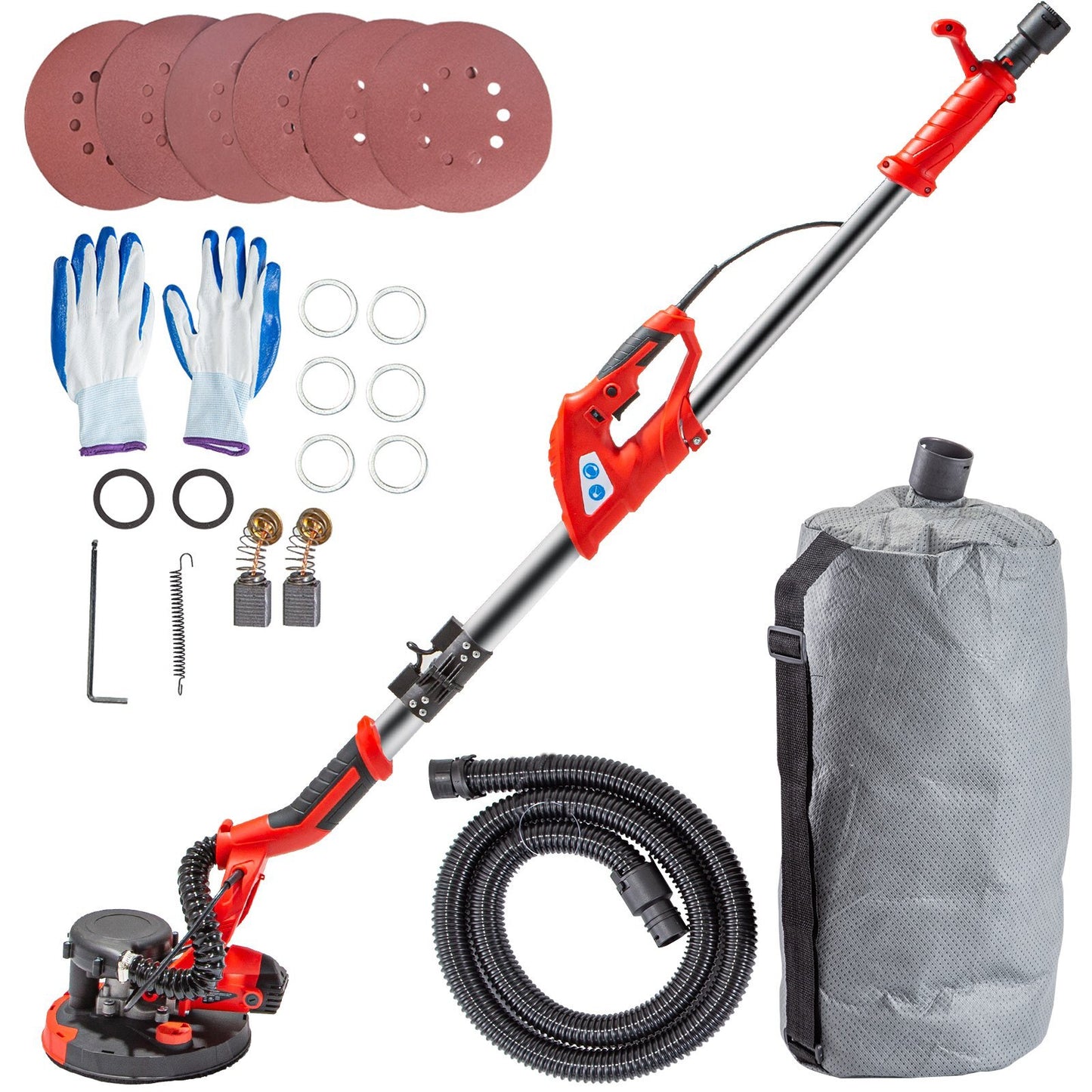 Drywall Sander 850W Electric, Electric Sander Variable Speed 800-1750RPM, Drywall Sander Foldable Sheetrock Sander, with Telescope Handle, Vacuum Bag Drywall Sanders 6 Sand Pads - American Smart