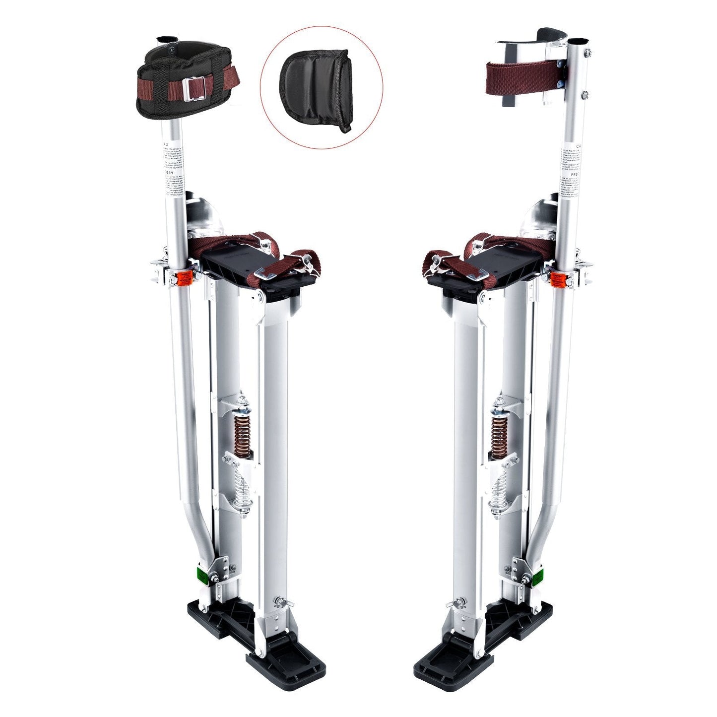 Drywall Stilts, 24''-40'' Adjustable Aluminum Tool Stilts with Protective Knee Pads, Durable and Non-slip Work Stilts for Sheetrock Painting, Walking, Taping, Silver - American Smart