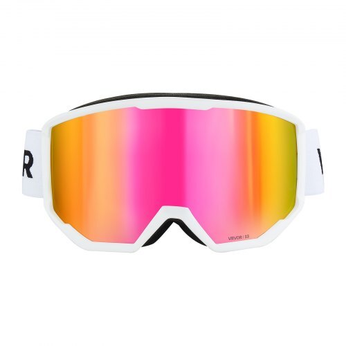 American Smart ski goggles with pink Revo coating, cylindrical lens, TPU frame, anti-fog ventilation for snowboarding and winter sports.