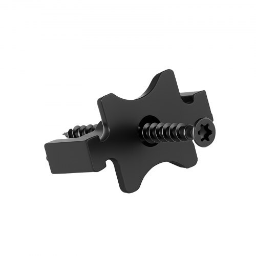Black 600-piece hidden deck fasteners for composite decking, includes T clips, plastic fasteners, and screws for 0.26 inch gaps.