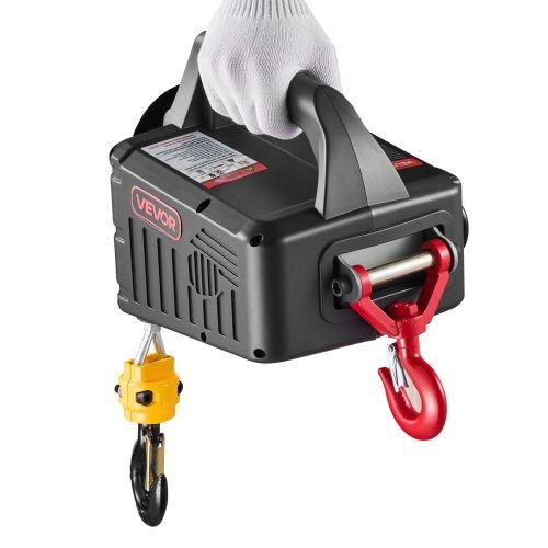 American Smart 2-in-1 electric hoist winch with 1100 lbs capacity, portable power crane with remote control, lifting 25 ft.