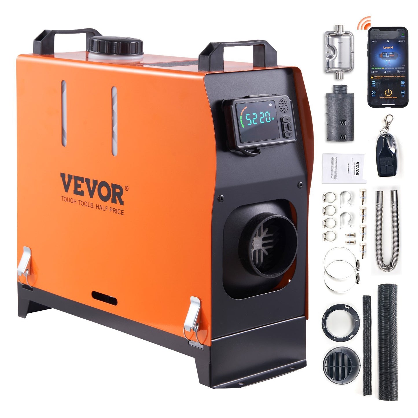 8 KW Diesel Air Heater, Bluetooth App Control All-in-one Diesel Heater with Automatic Altitude Adjustment, Remote Control and LCD, Portable Parking Heater for RV Trailer Camper Van Boat - American Smart