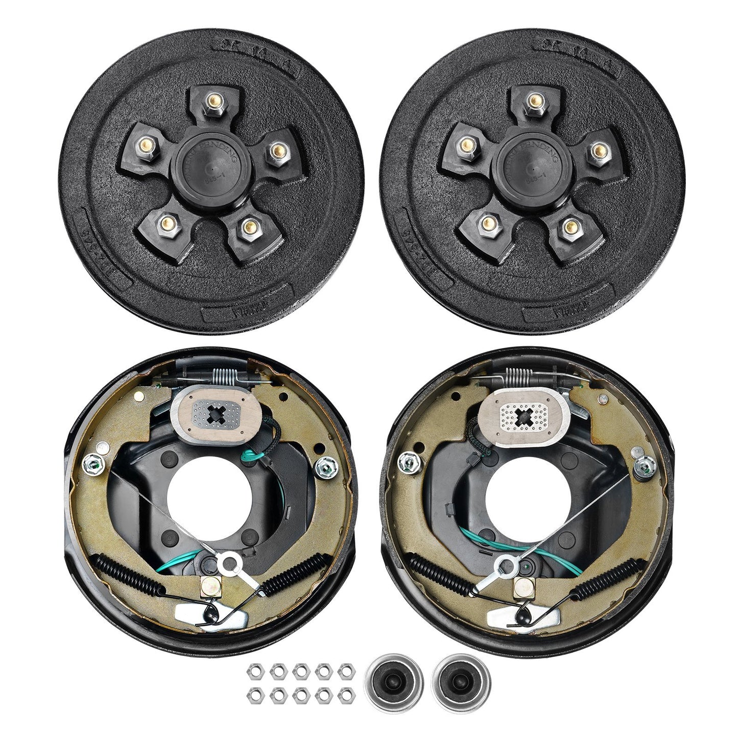 American Smart trailer hub drum kit with electric brakes, 5 on 4.5" B.C., 10" x 2-1/4" brakes, for 3500 lb axles, RV accessory