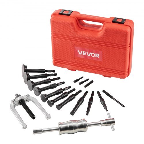 Blind Hole Bearing Puller Set, 16-in-1 Inner Bearing Race and Seal Extractor Kit, 16 PCS Slide Hammer Pilot Insert Inner Internal Bearing Removal Tool Set with 10 Split Collets and Counterstay - American Smart