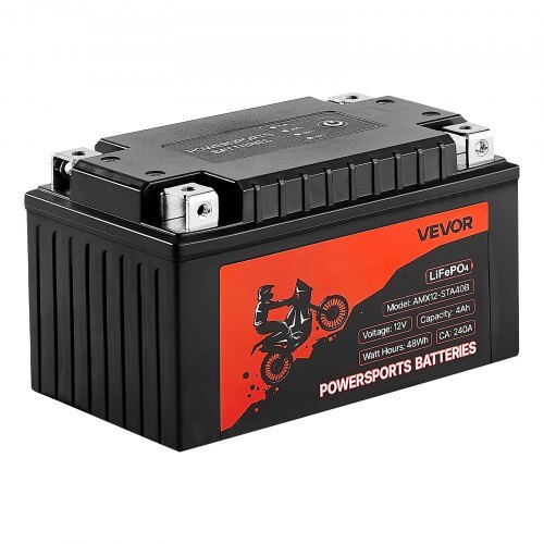 American Smart 12V 4Ah LiFePO4 motorcycle battery for powersports, compatible with ATV, jet skis, scooters, and UTVs.