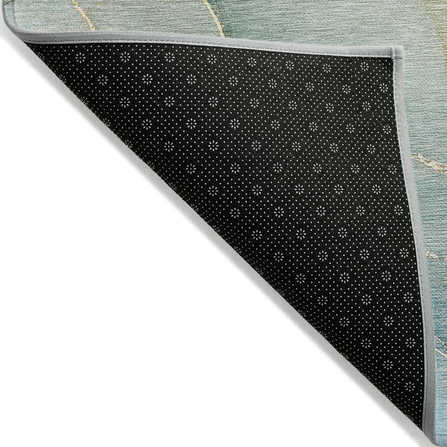 8' Round Green Round Abstract Washable Non Skid Indoor Outdoor Area Rug