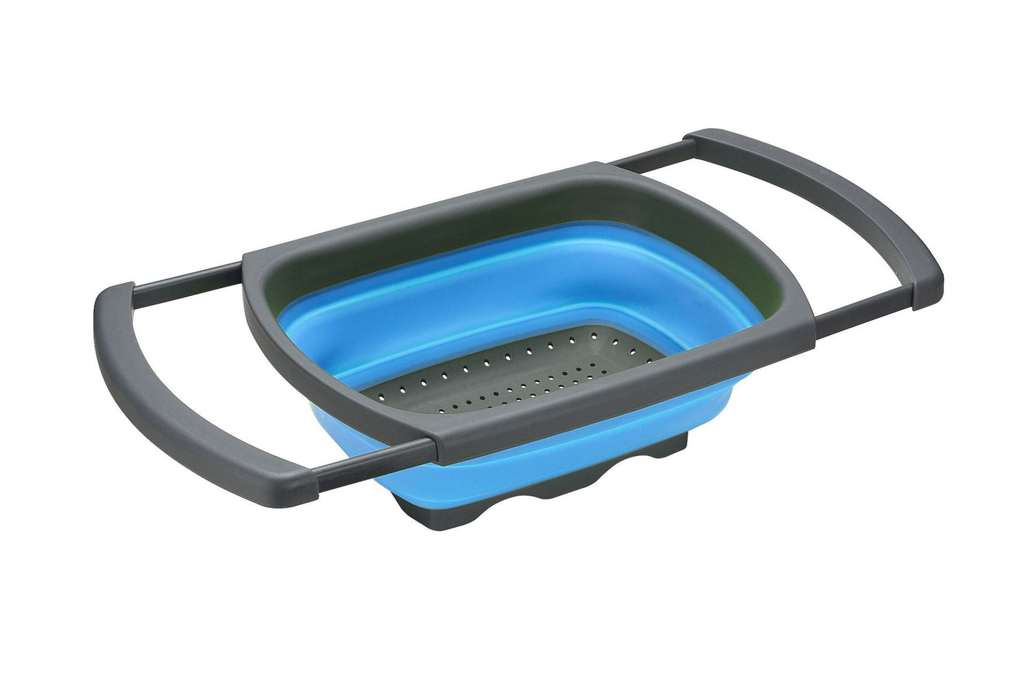Color: Blue - 1Pc Collapsible Scalable Silicone Colander Folding Kitchen Silicone Strainer Fruit Vegetable Wash Colanders kitchen Cooking Tool - American Smart