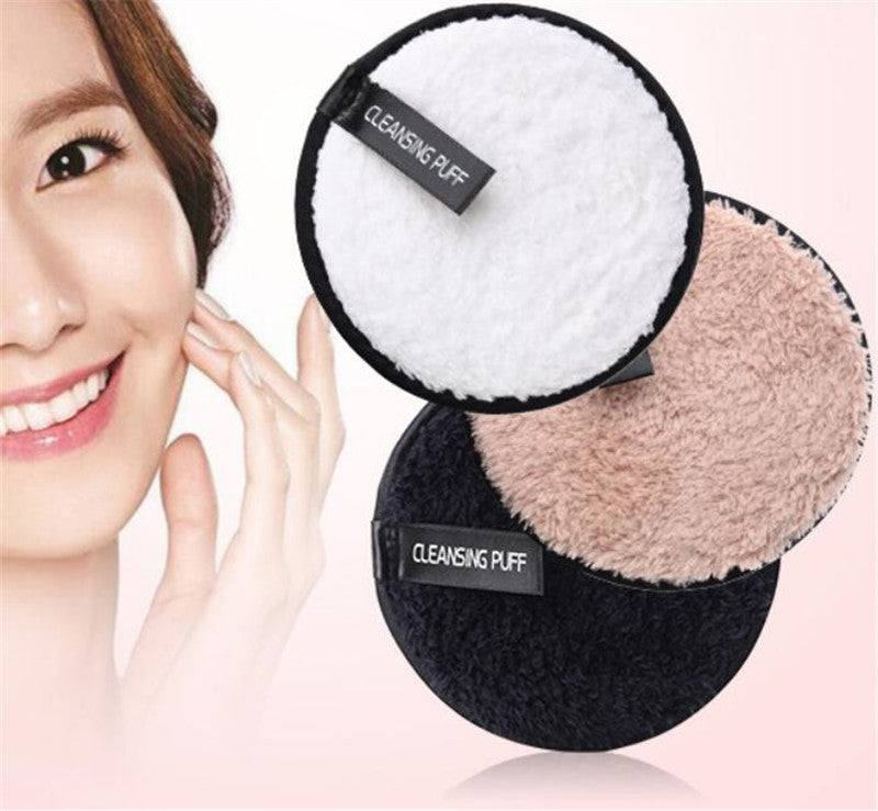 American Smart WB clear water lazy makeup remover puff, double-sided microfiber suede facial cleansing sponge in three colors