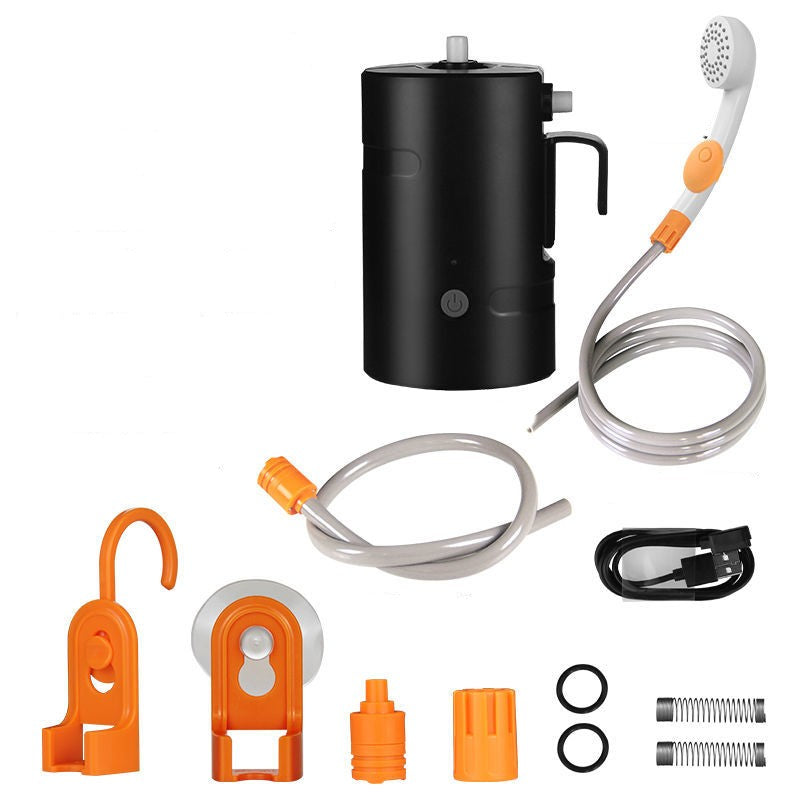 Color: Black, style: Remote control - Outdoor Water Pumping Portable Shower