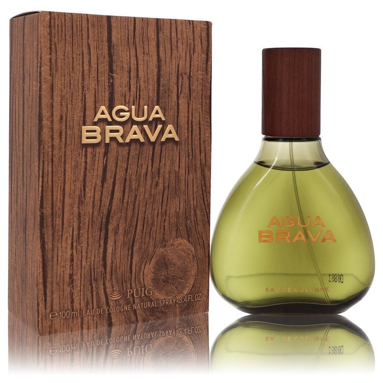 Antonio Puig Agua Brava men's eau de cologne spray, 3.4 oz bottle with classic design and fresh, masculine scent.