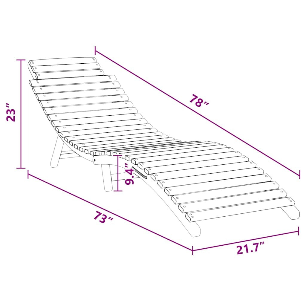 Outdoor sun lounger made of solid teak wood in brown, designed for comfortable outdoor seating by American Smart.