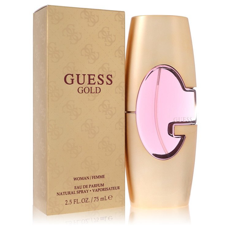 Guess Gold by Guess Eau De Parfum spray for women, 2.5 oz bottle with elegant gold accents.