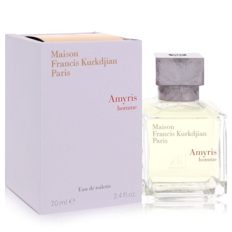 Maison Francis Kurkdjian Amyris Homme Eau De Toilette spray, 2.4 oz, featuring a sleek bottle with a sophisticated design.