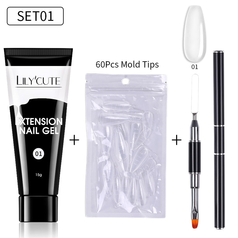 lilycute-15ml-nail-extension-gel-set-glitter-clear-soak-off-gel-for-quickly-nail-prolong-manicure-for-newbie-nail-art-tool-kit-3