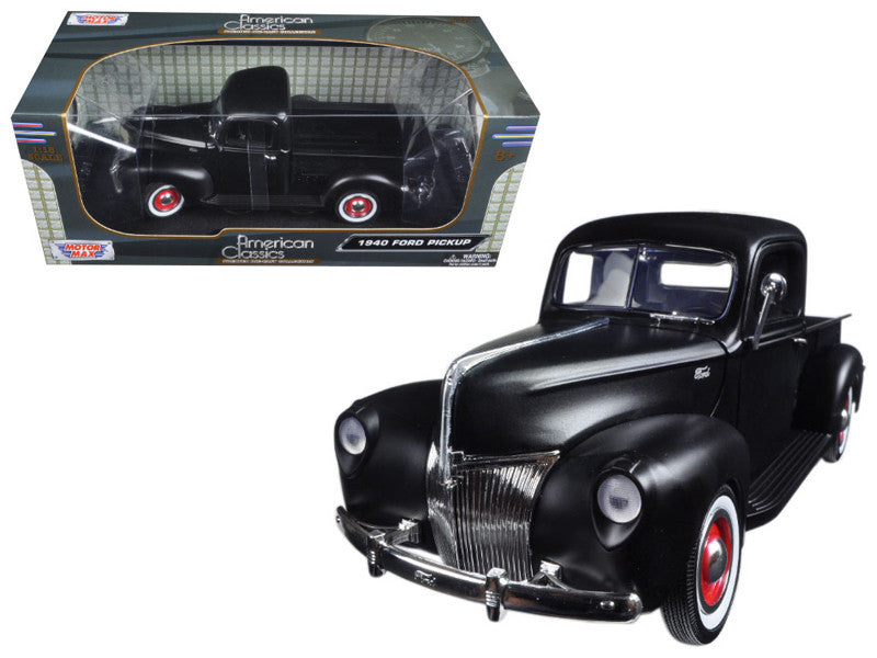 1940 Ford Pickup Matt Black 1/18 Diecast Model Car by Motormax-0