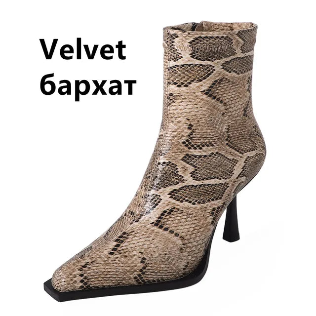 Autumn Winter Women Ankle Boots Elegant Thin High Heels Sexy Party Office Ladies Genuine Leather Shoes Woman New