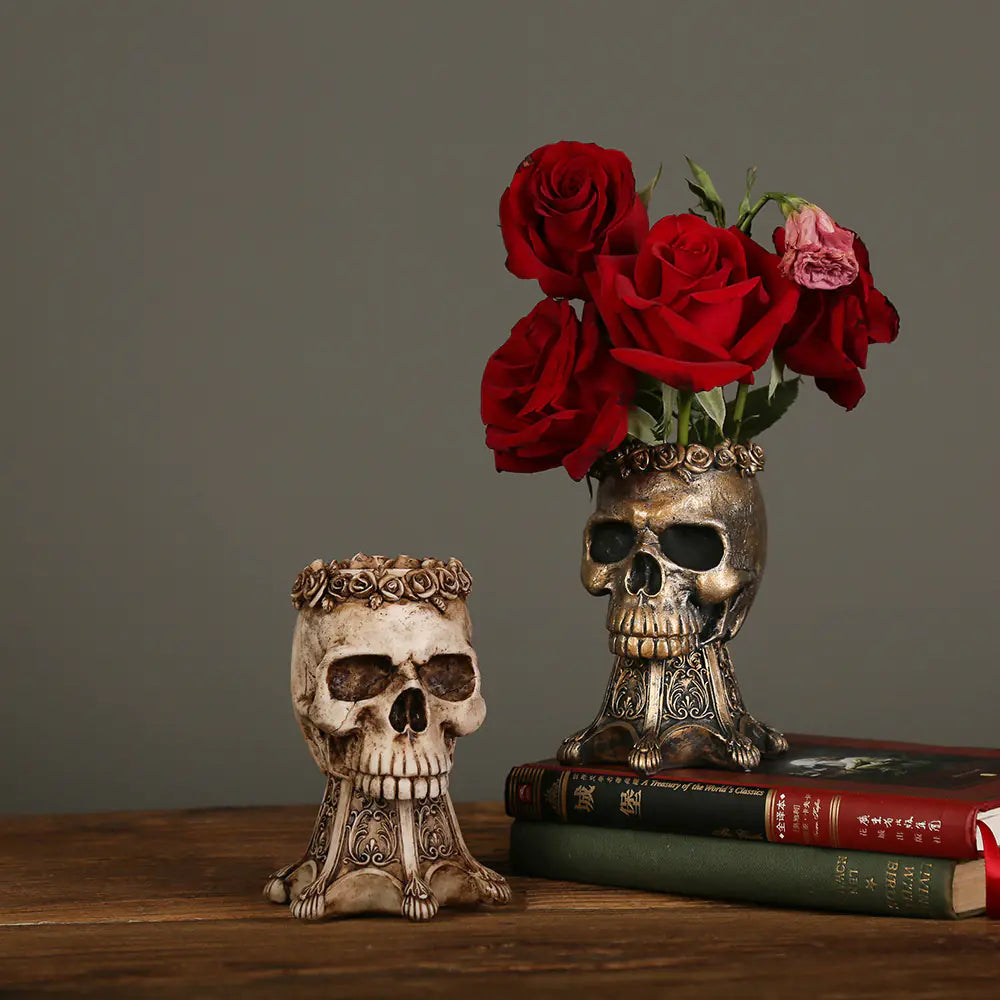 Skull Vase Halloween Decoration for Home Office Desk