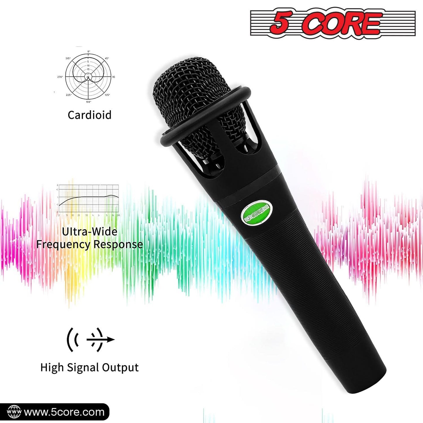 5Core XLR Microphone Dynamic Mic Karaoke Singing Studio Mics Handheld Microfono-4