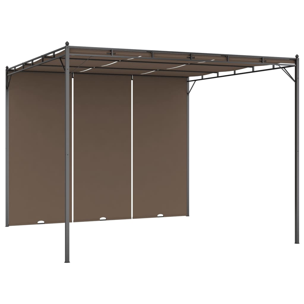 vidaXL Gazebo Outdoor Canopy Tent Patio Pavilion with Sidewall Curtains Taupe-3