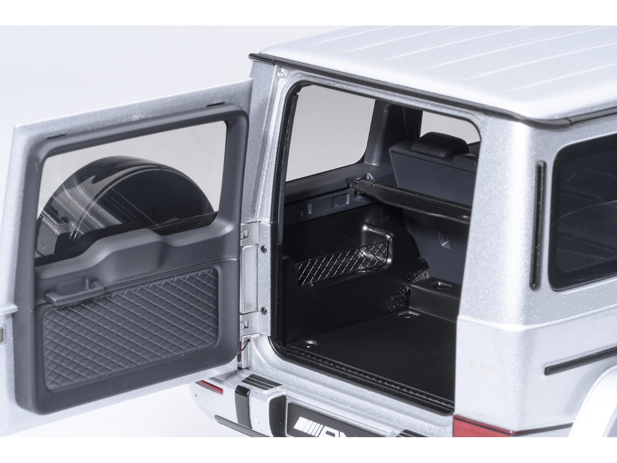 2019 Mercedes-Benz AMG G63 model car in iridium silver metallic by Autoart, detailed 1/18 scale Mercedes-Benz diecast vehicle