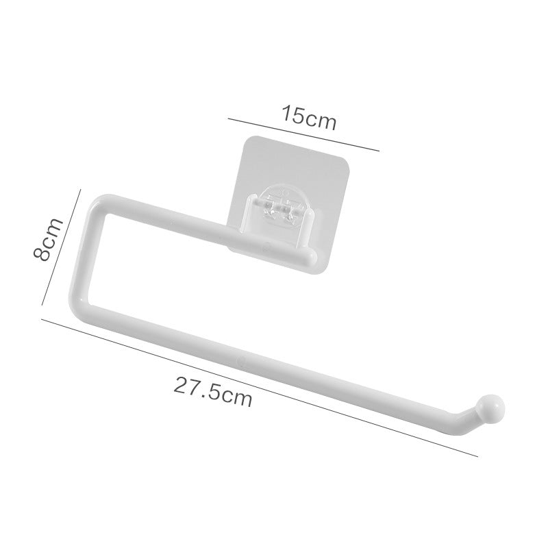 Punch-Free Kitchen Special Paper Towel Rack Roll Paper Rack Hanger Plastic Wrap Storage Rack Toilet Paper Hook Rag Holder