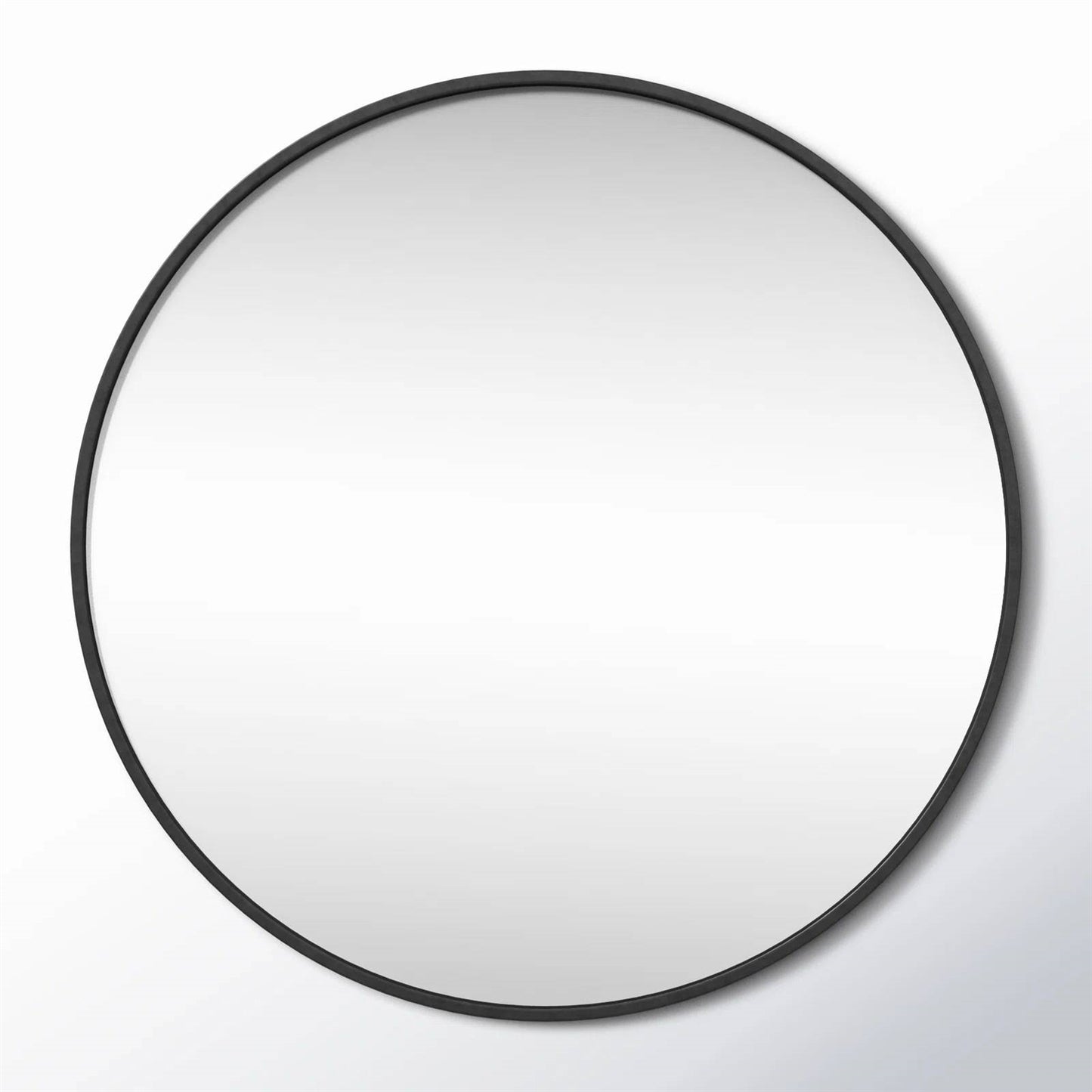 Round 42-inch Wall Mirror in Black - Living Room Bedroom Accent Bathroom Mirror