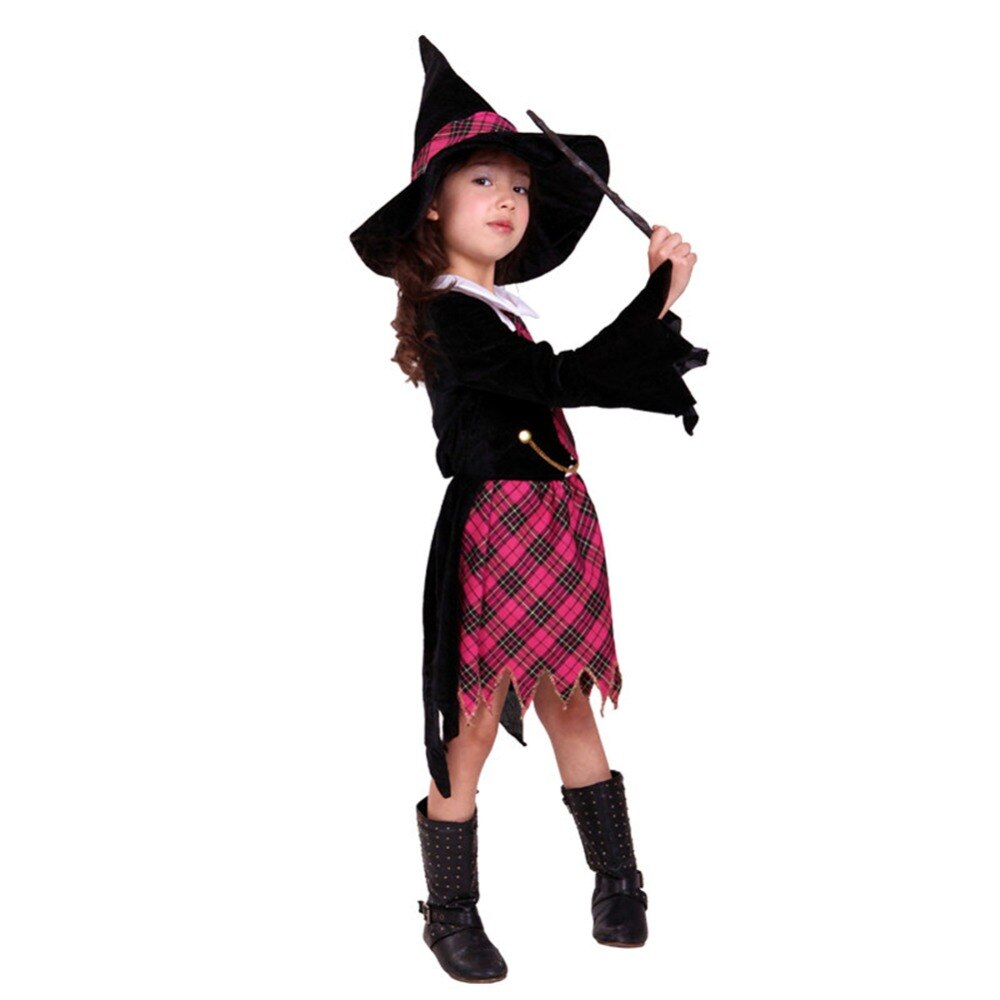 Children Girls Witch Halloween Costume Cosplay Outfit Sz 5-9 years