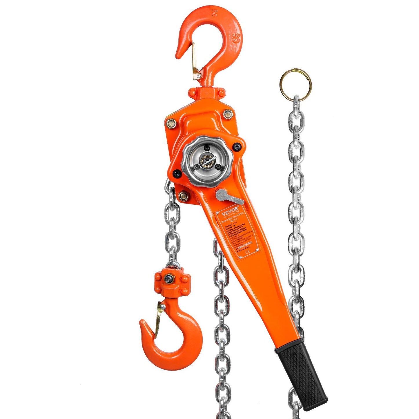 Manual Lever Chain Hoist, 1-1/2 Ton 3300 lbs Capacity 10 FT Come Along, G80 Galvanized Carbon Steel with Weston Double-Pawl Brake,Auto Chain Leading & 360? Rotation Hook, for Garage Factory Dock