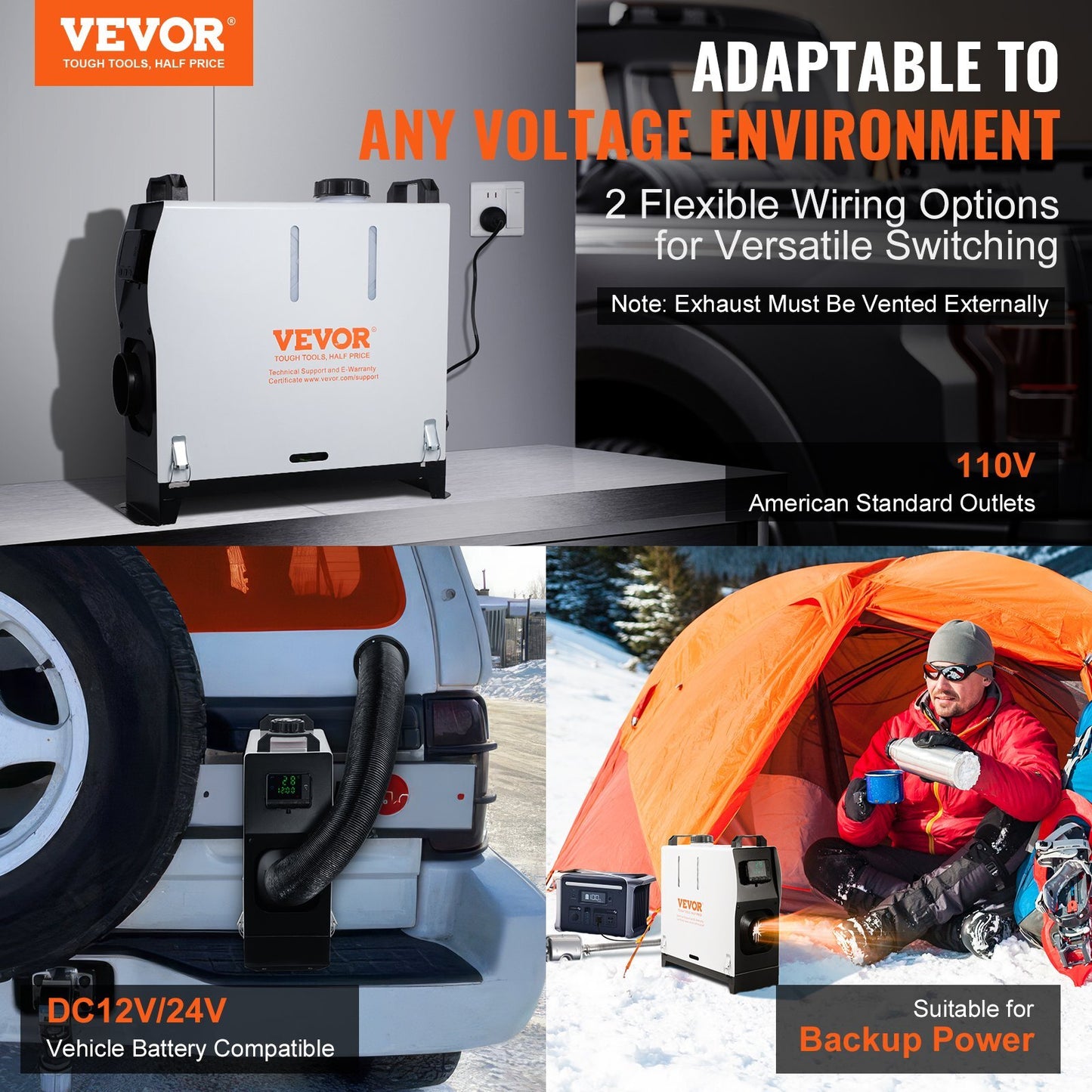 5-8KW Diesel Heater, Diesel Air Heater All in One with Remote Control and LCD Screen, Fast Heating Low Noise, Portable Diesel Heater for Truck Van RV Trailer Camper