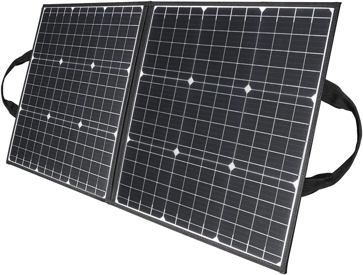 GOFORT 100W 18V Portable Solar Panel; Foldable Solar Charger with 5V USB; QC 3.0; DC Output; Compatible with Solar Generator Power Station Phones Laptops Tablet for Outdoor Camping RV