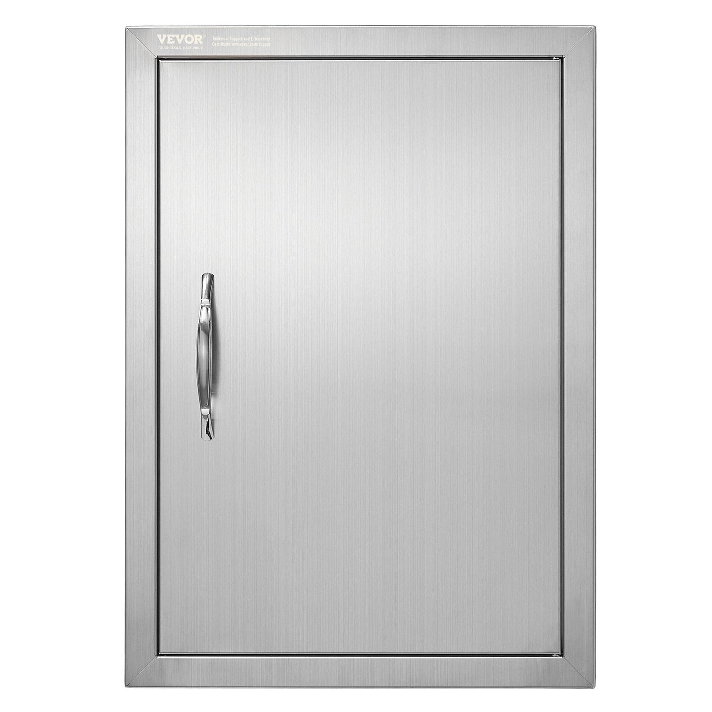 BBQ Access Door, 17W x 24H Inch Single Outdoor Kitchen Door, Stainless Steel Flush Mount Door, Wall Vertical Door with Handle, for BBQ Island, Grilling Station, Outside Cabinet - American Smart